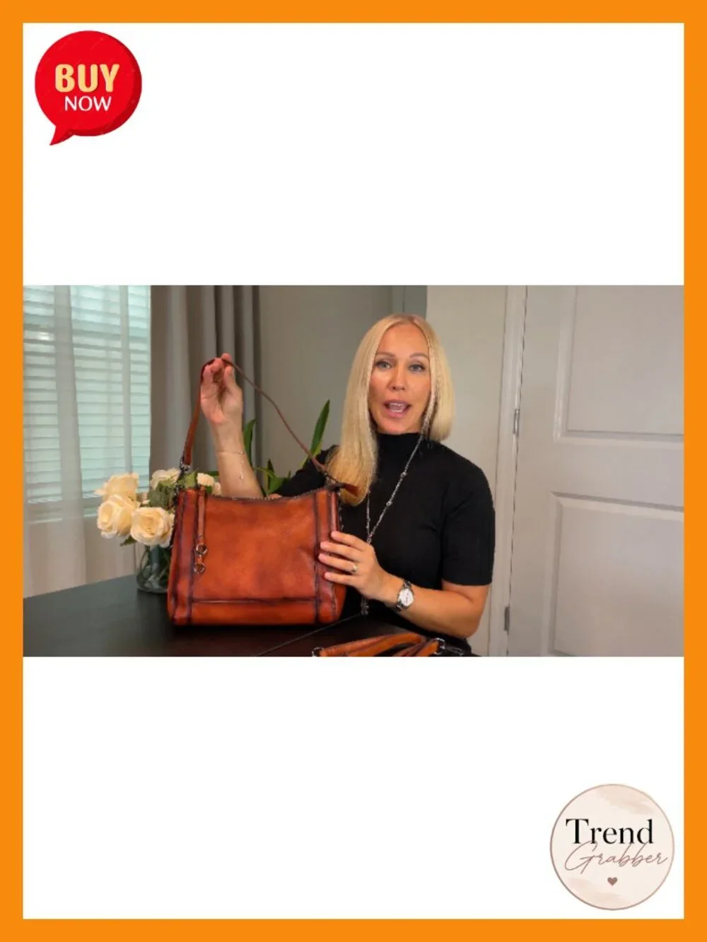 Genuine Leather Crossbody Hobo Purse with Adjustable Straps